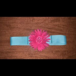 Teal & Hot Pink Flower Belt Dress 2T 3T 4T 5T